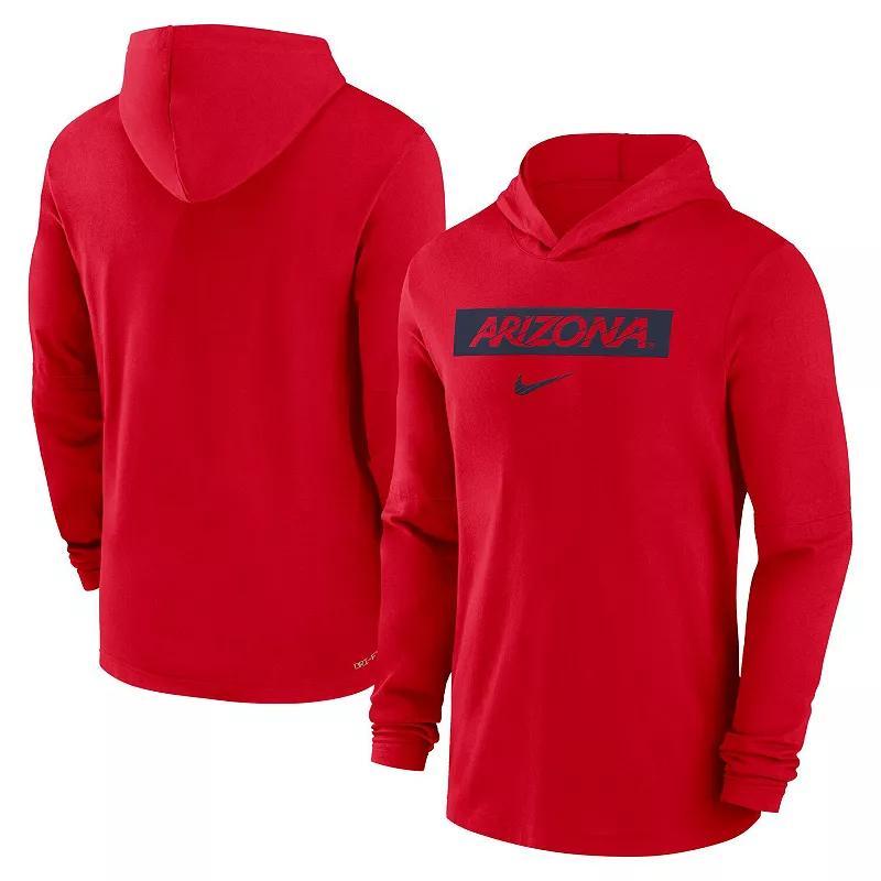 Mens Nike Arizona Wildcats Sideline Hoodie Performance Long Sleeve T-Shirt Product Image