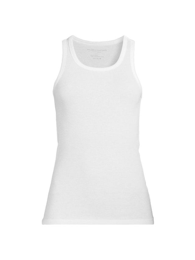 Womens Rib-Knit Cotton-Blend Scoopneck Tank Top Product Image