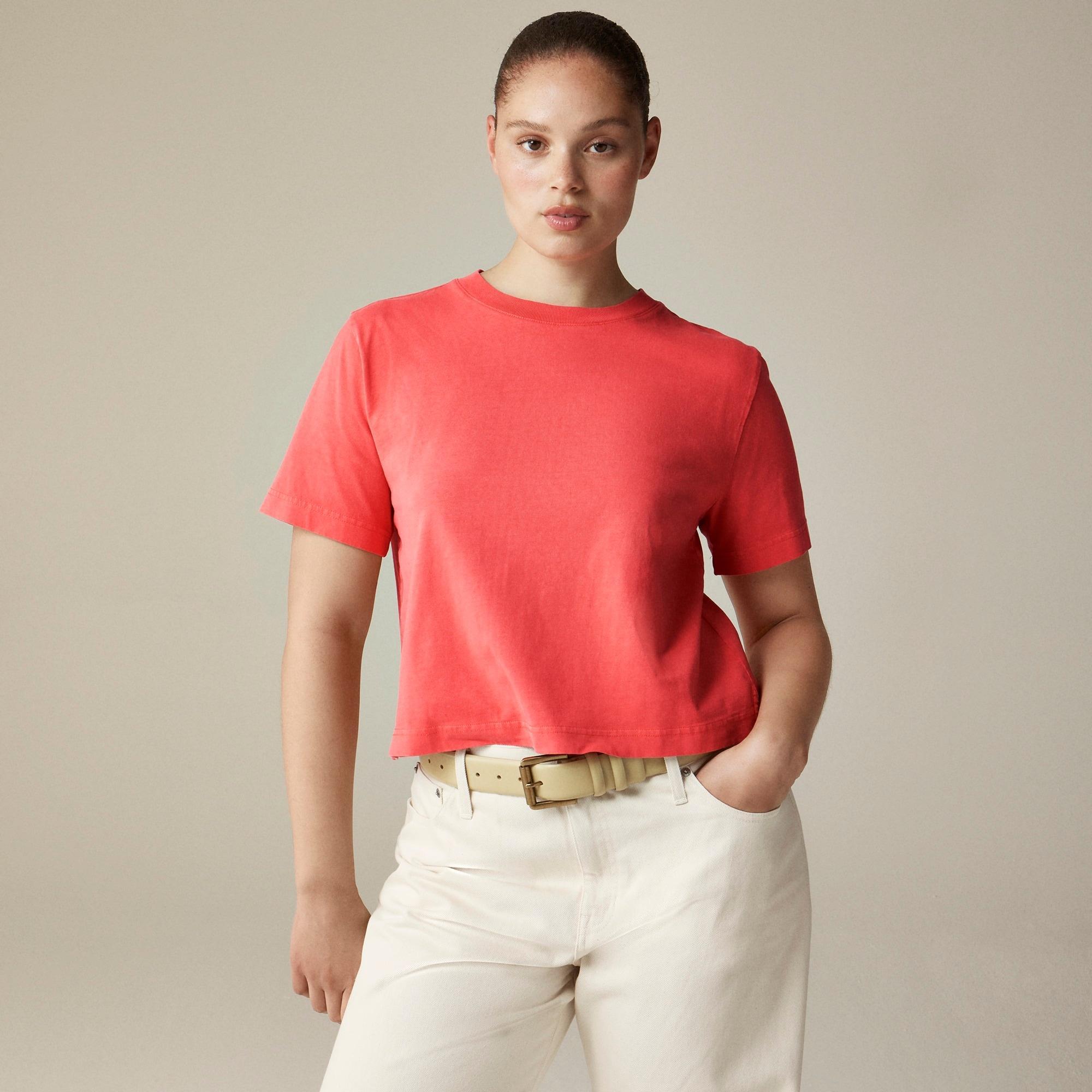 Relaxed premium-weight cropped T-shirt Product Image