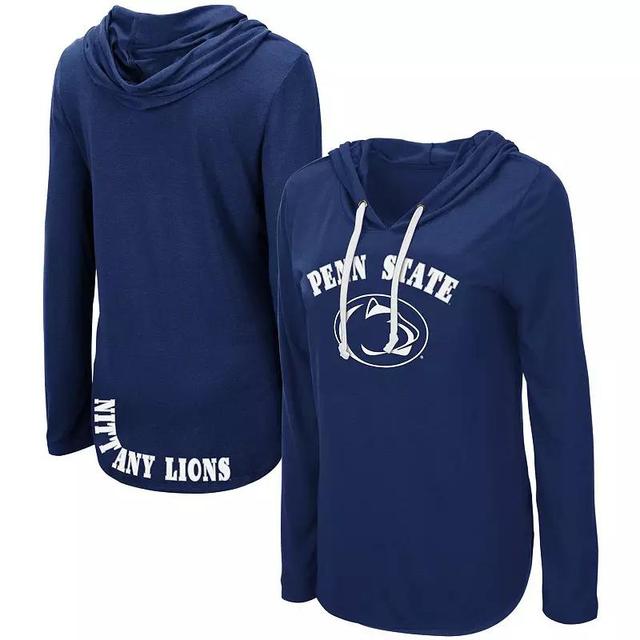 Womens Colosseum Penn State Nittany Lions My Lover Lightweight Hooded Long Sleeve T-Shirt Blue Product Image