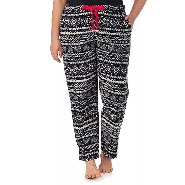 Plus Size Cuddl Duds Minky Fleece Open Leg Pajama Pants, Womens Product Image