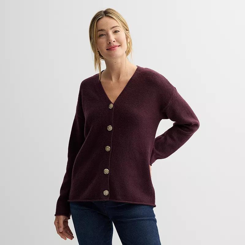 Womens Sonoma Goods For Life Oversized Button Front Cardigan Product Image