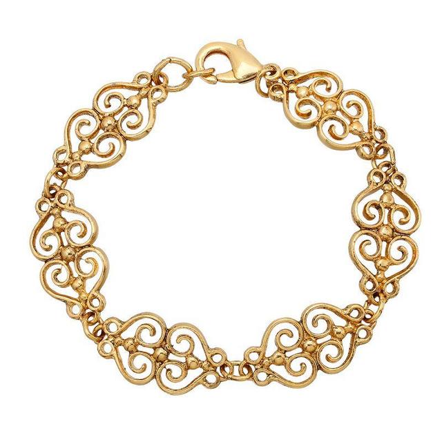 1928 Gold Tone Filigree Bracelet, Womens Product Image