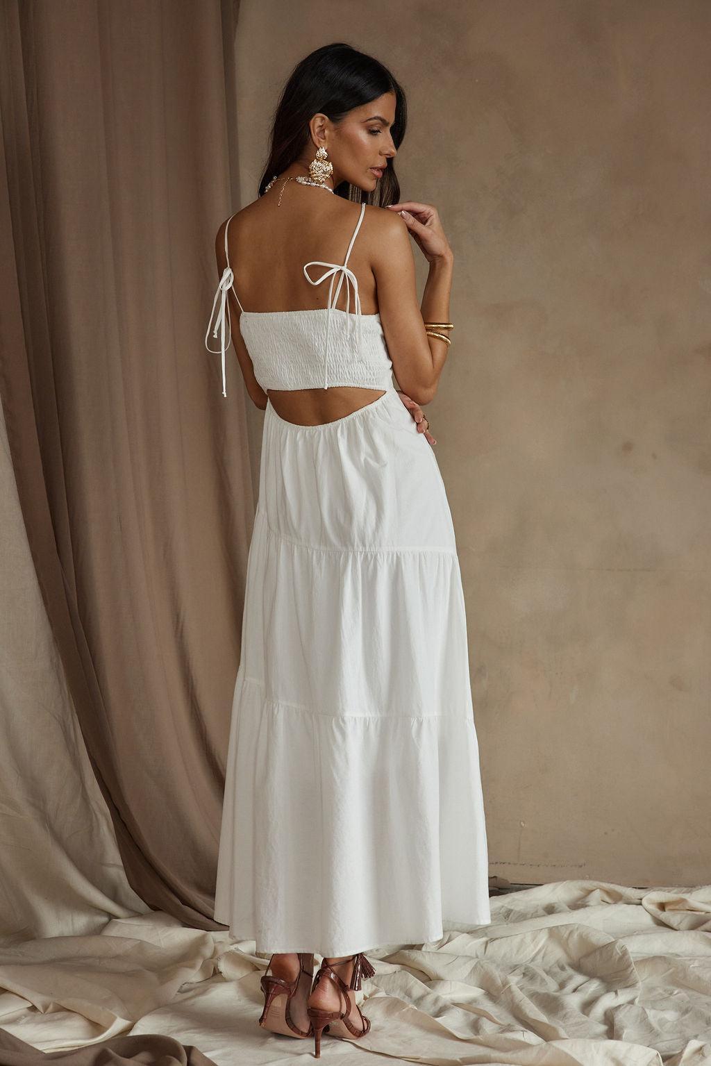 Magnolia White Linen Maxi Dress Product Image