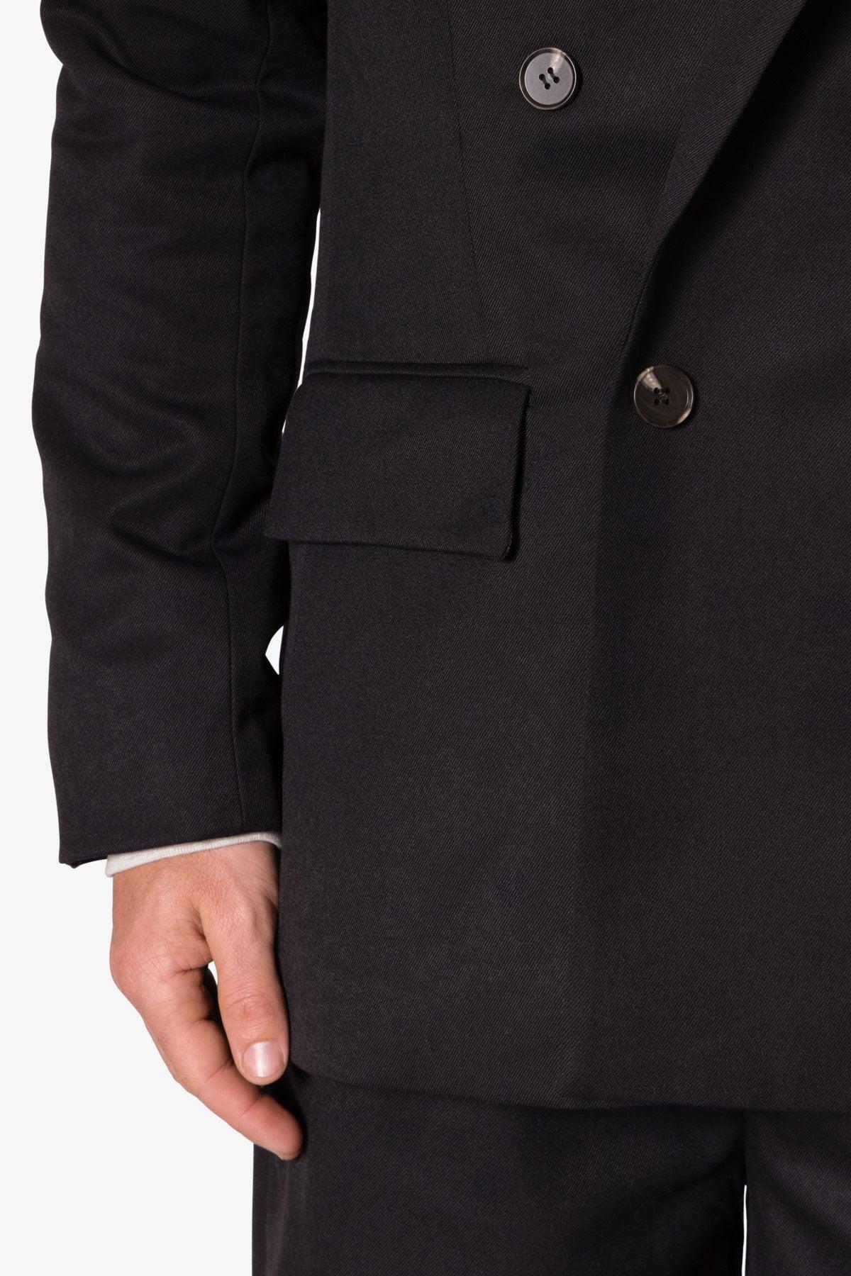 Double Breasted Suit Jacket - Black Product Image