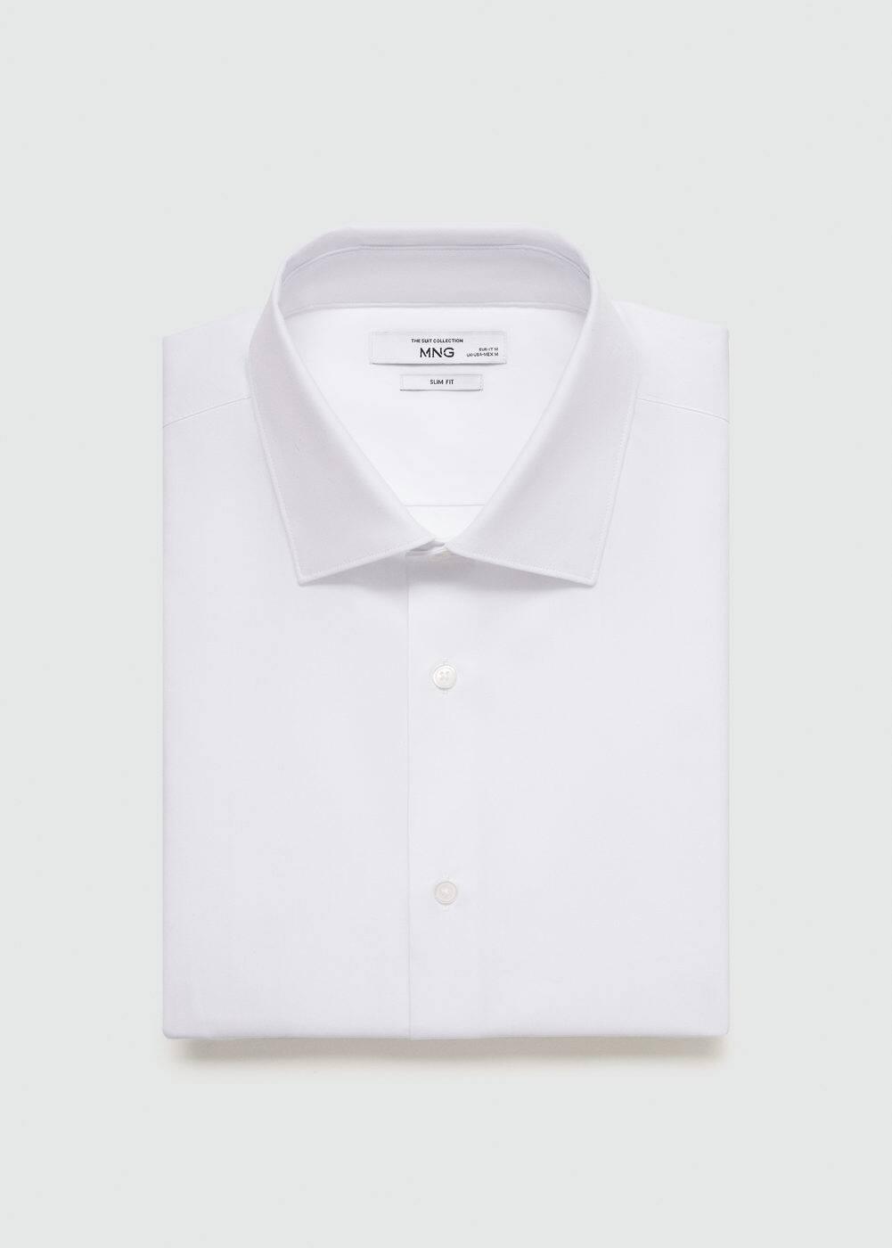 MANGO MAN - Slim-fit cotton poplin suit shirt whiteMen Product Image