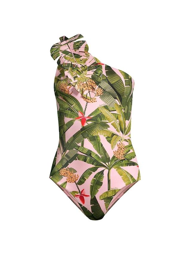 Womens Banana Leaves One-Piece Swimsuit Product Image