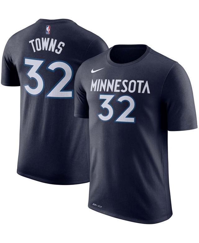 Mens Karl-Anthony Towns Blue Minnesota Timberwolves Name & Number Performance T-shirt Product Image