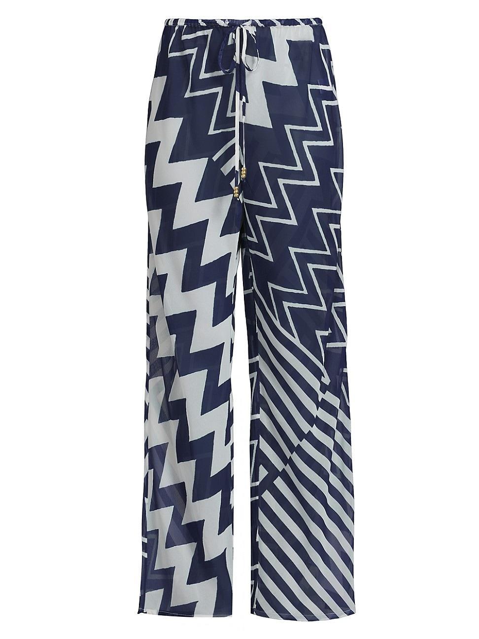 Womens Patchwork Chevron Cover-Up Pants Product Image