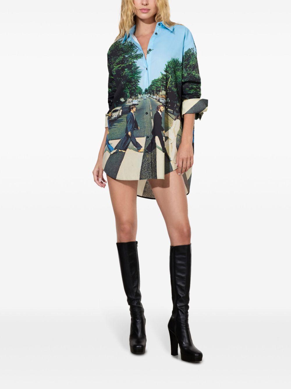 ALICE AND OLIVIA X The Beatles Finely Oversized Button-front Shirt In Multicoloured 1 Product Image