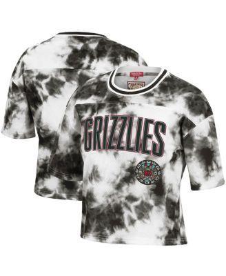 Womens Mitchell & Ness Black Vancouver Grizzlies Hardwood Classics Tie-Dye Cropped T-shirt - Black Product Image