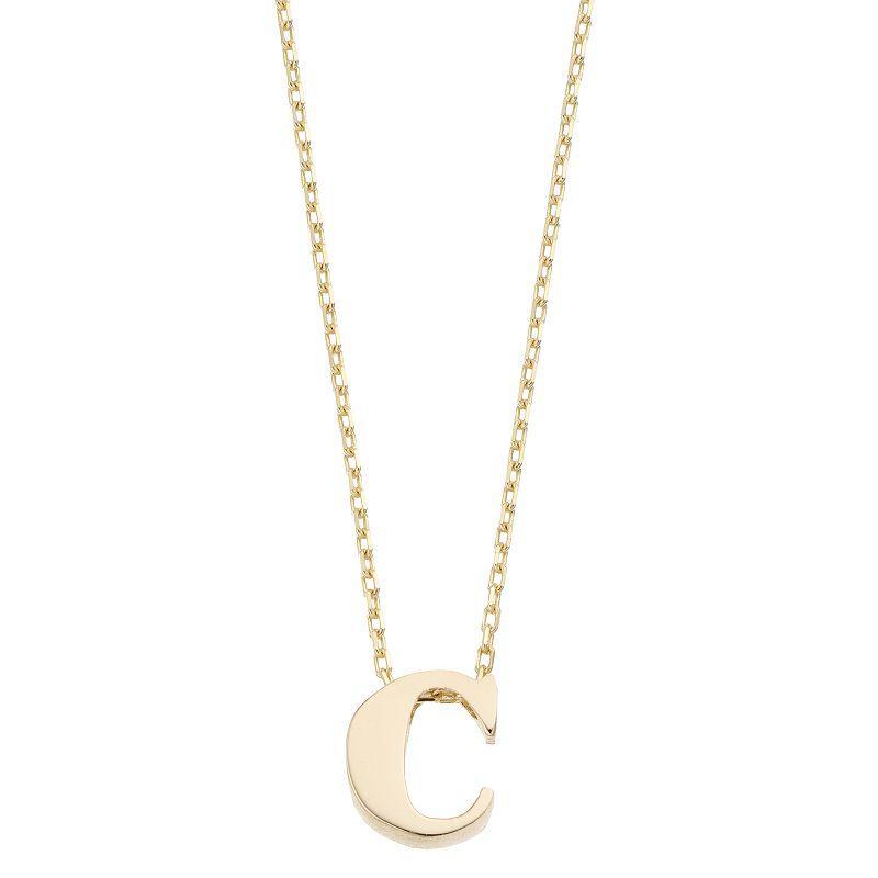 Au Naturale 14k Gold Initial Pendant Necklace, Womens Product Image