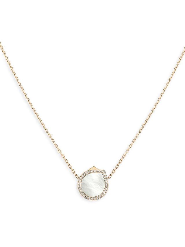 Womens Antifer 18K Rose Gold, Mother-Of-Pearl & 0.18 TCW Diamond Pendant Necklace Product Image