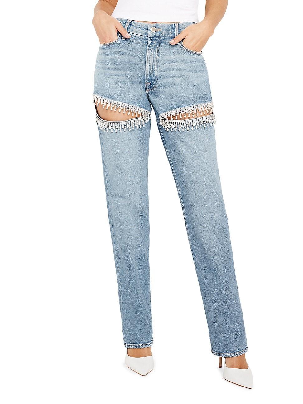 Womens Good Icon Straight Diamond Jeans | Indigo, Size 18 Plus | Good American by Khlo Kardashian Product Image