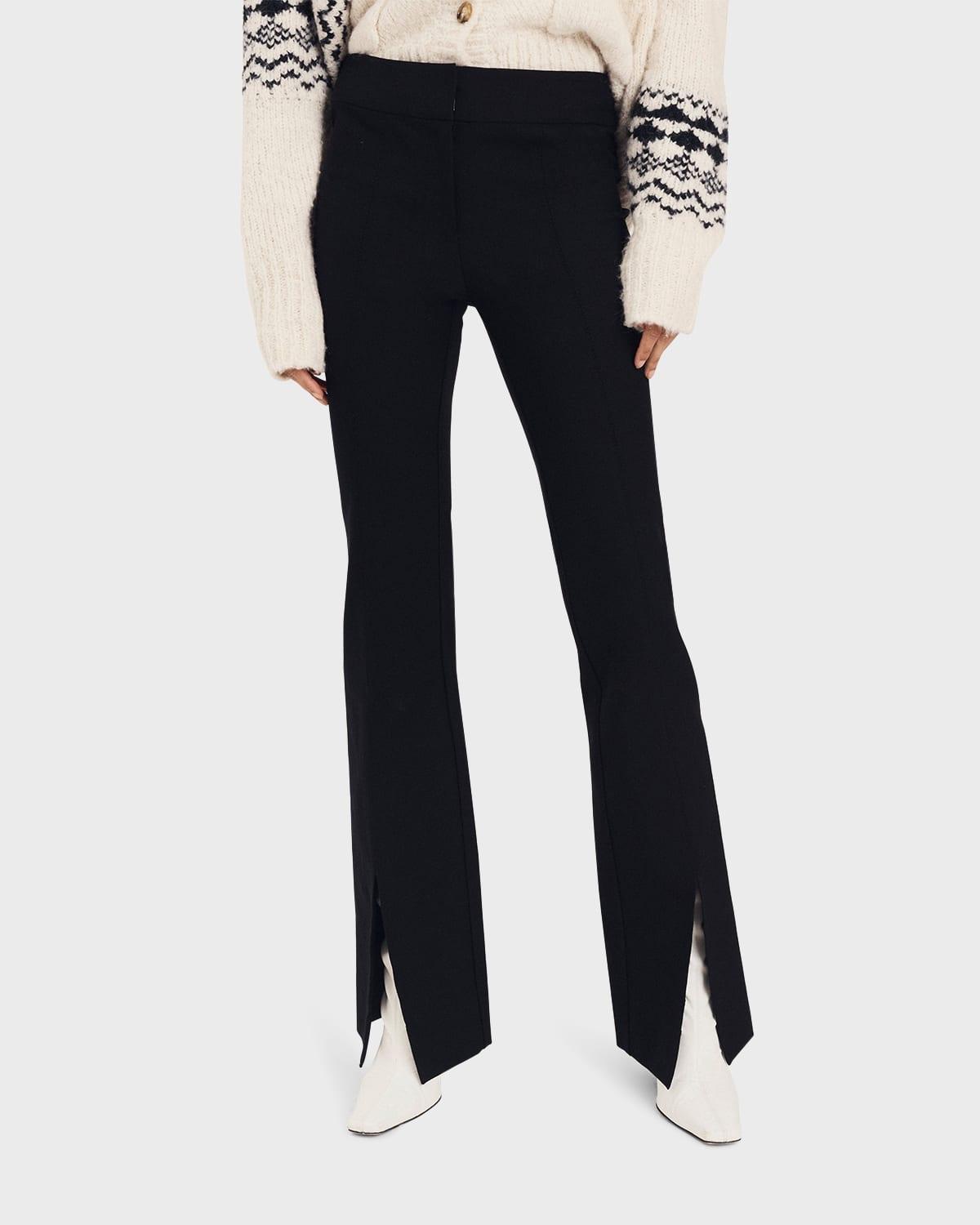 Womens Maeve Slit-Hem Flare Trousers Product Image