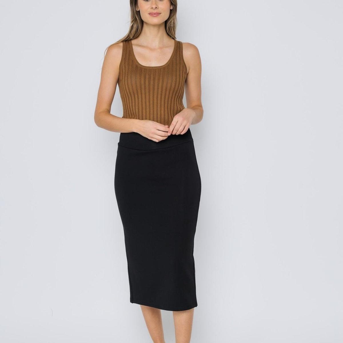 Erin Fleece Midi Skirt - Black Product Image