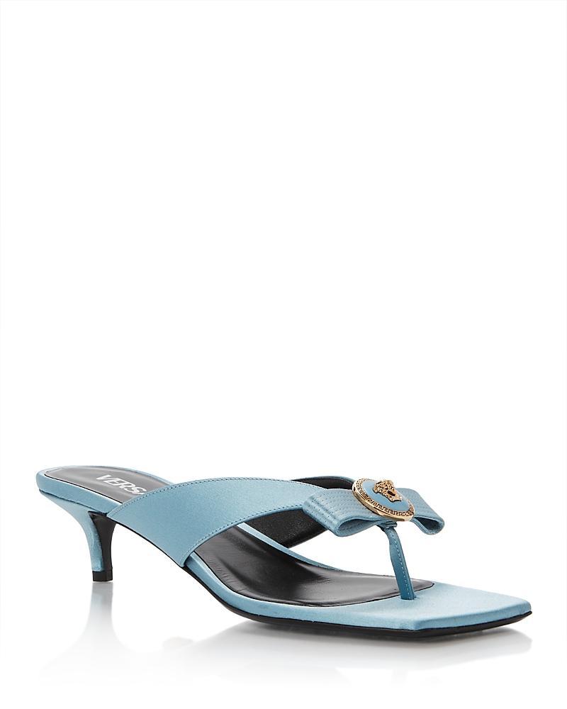 Versace Womens Slip On Embellished Mid Heel Sandals Product Image