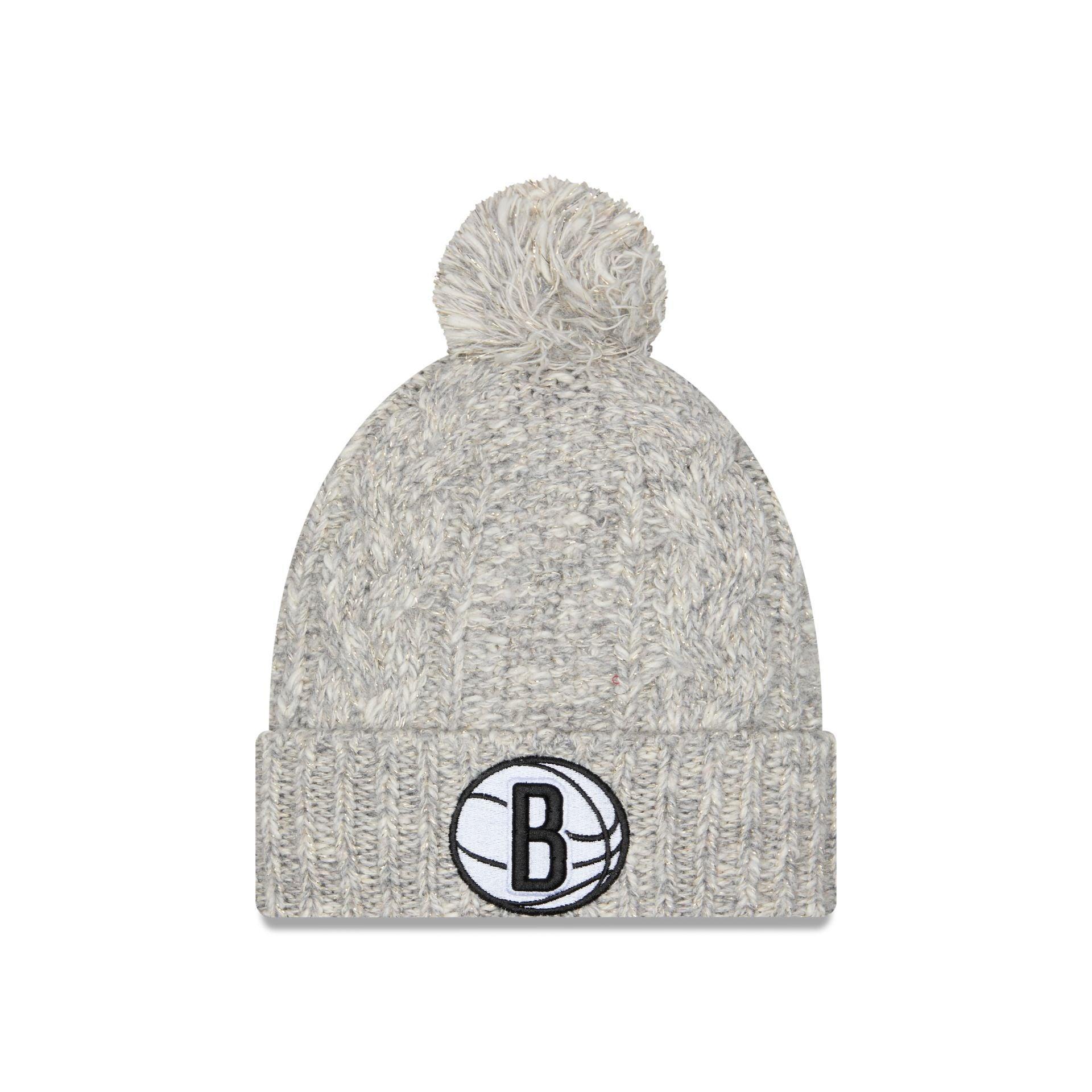 Brooklyn Nets Shimmer Pom Knit Hat Male Product Image