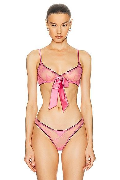 fleur du mal Untie Me Demi Bra in Pink Product Image