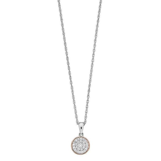 Lab-Created White Sapphire Circle Pendant Necklace, Womens Product Image