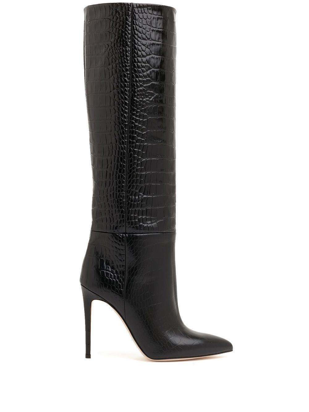 crocodile-effect 105mm knee-length boots Product Image