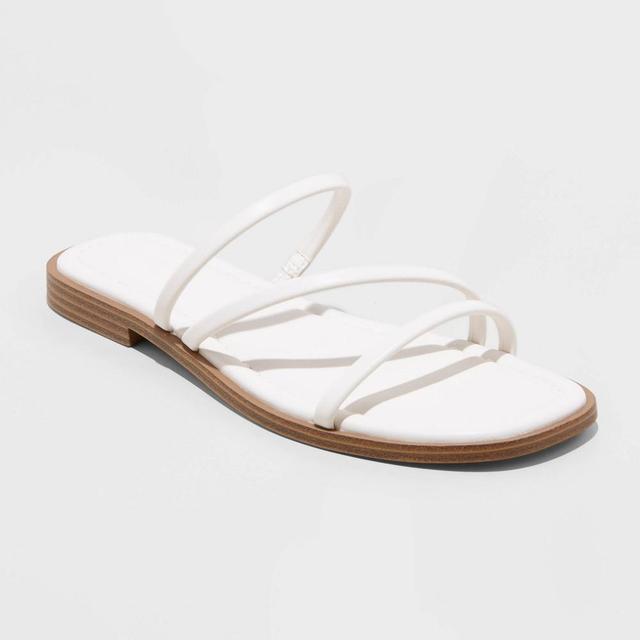 Womens Louie Strappy Slide Sandals - Universal Thread Cream 9 Product Image