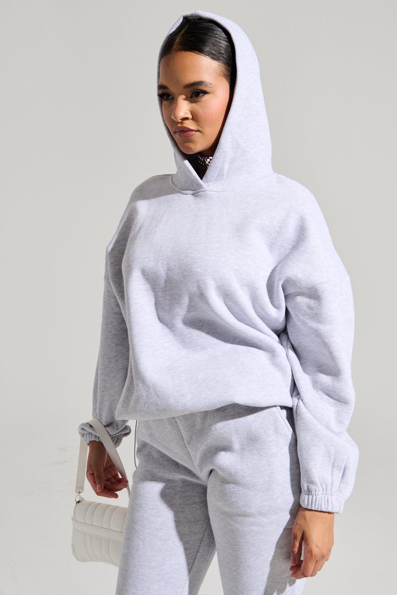 DEXTRA OVERSIZED HOODIE IN HEATHER GREY Product Image