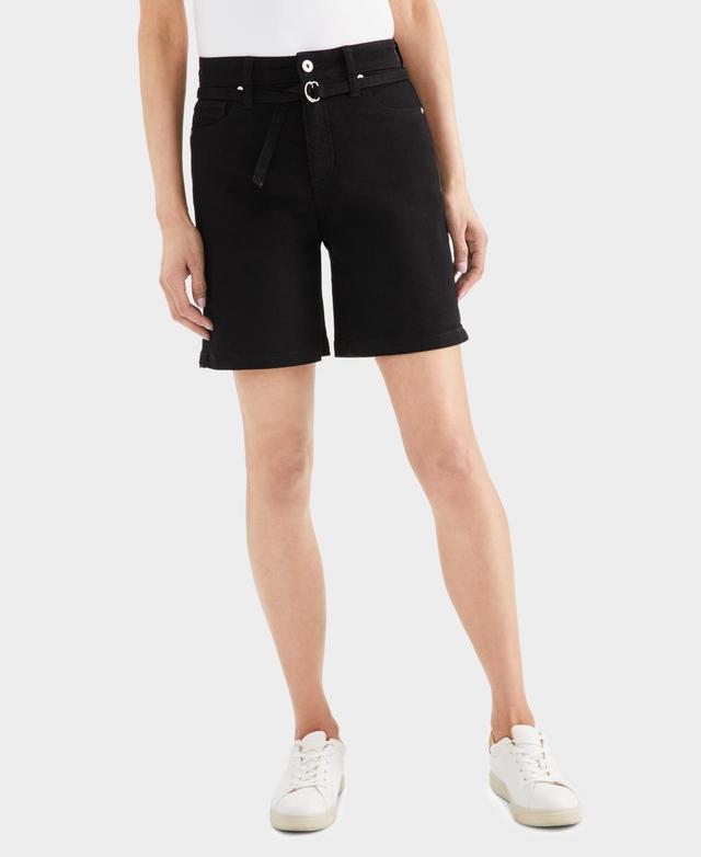 Style & Co Womens High-Rise Belted Cuffed Denim Shorts, Created for Macys Product Image