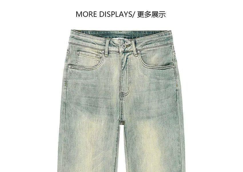 High Rise Washed Straight Leg Jeans Product Image