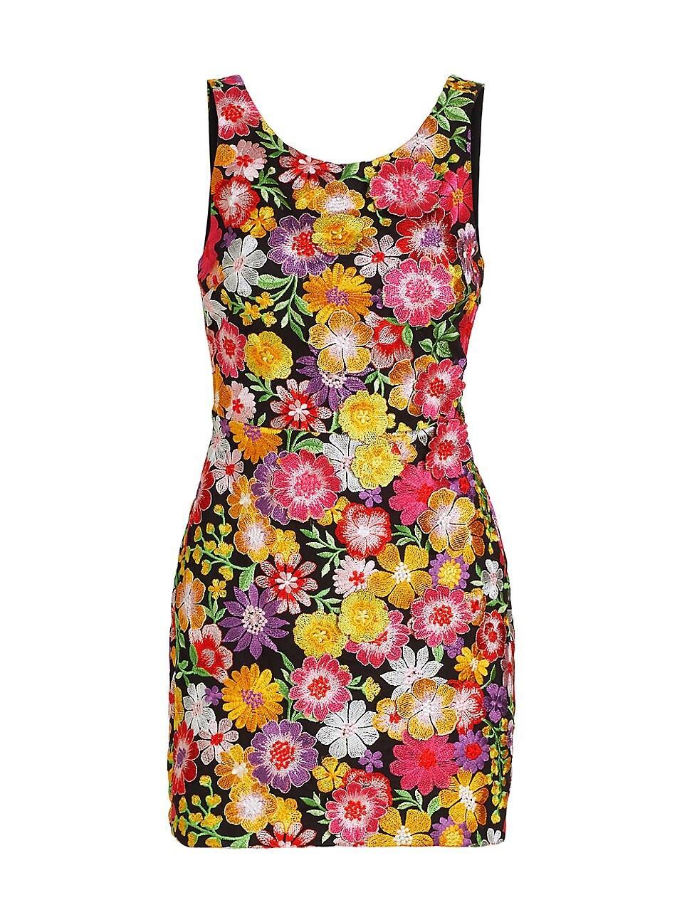 Womens Julie Lattice-Back Floral Minidress Product Image