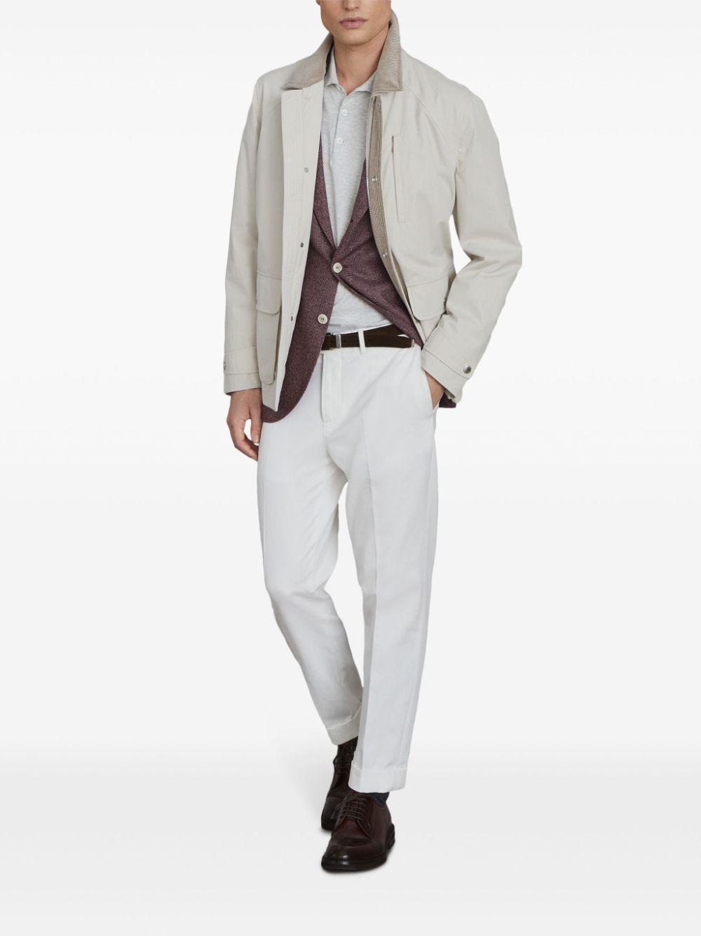 BRUNELLO CUCINELLI Cotton Polo Shirt In Nude & Neutrals Product Image