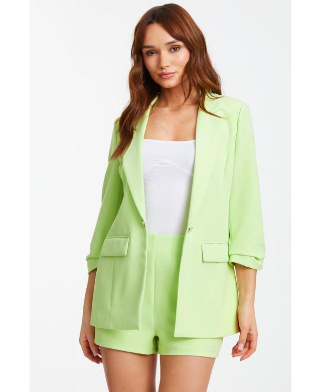 Quiz Womens Ruched Sleeve Tailored Blazer Product Image