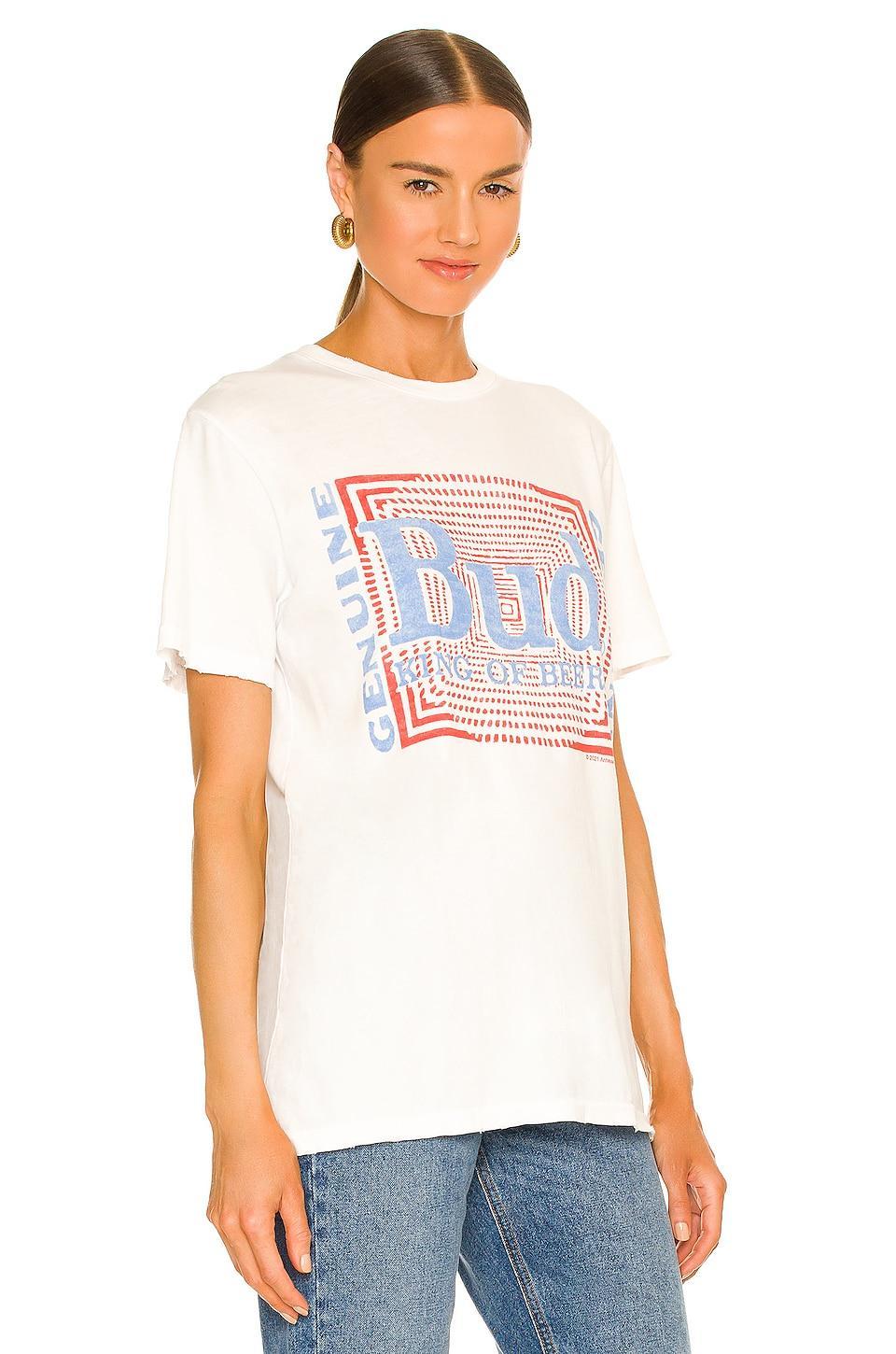 Budweiser Psych Pattern Tee in White Junk Food Product Image