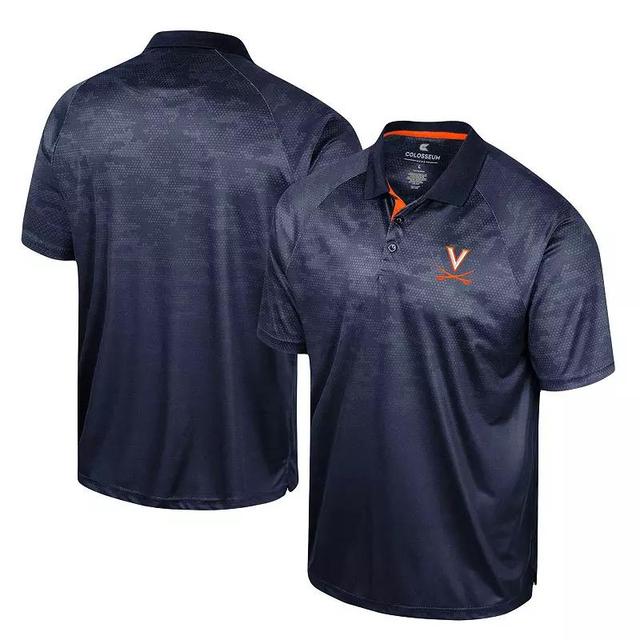 Mens Colosseum Navy Virginia Cavaliers Honeycomb Raglan Polo Blue Product Image