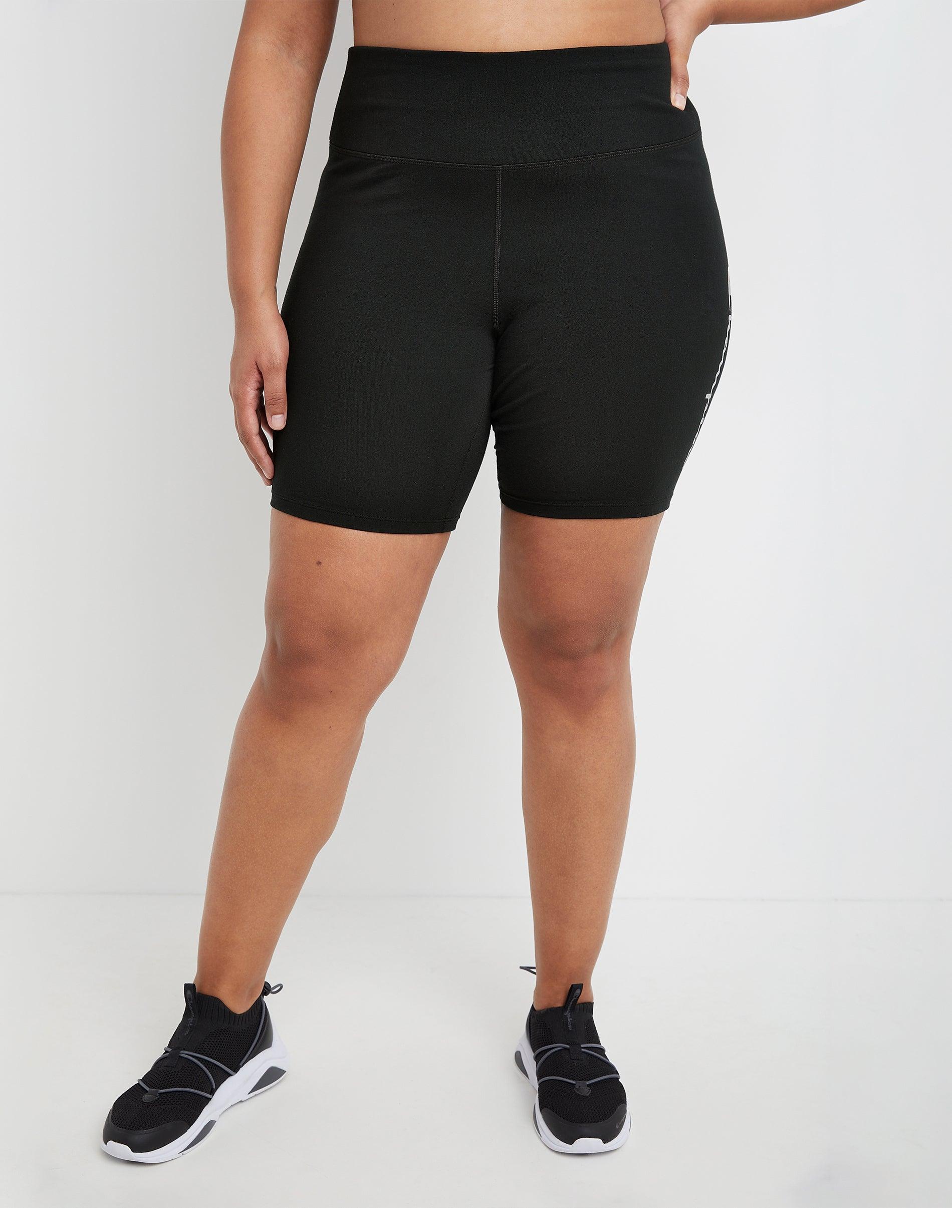 Womens Champion Authentic Bike Shorts, Script Logo, 8 (Plus Size) Black 1X Product Image