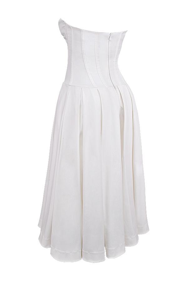 Lady White Strapless Midi Dress Product Image