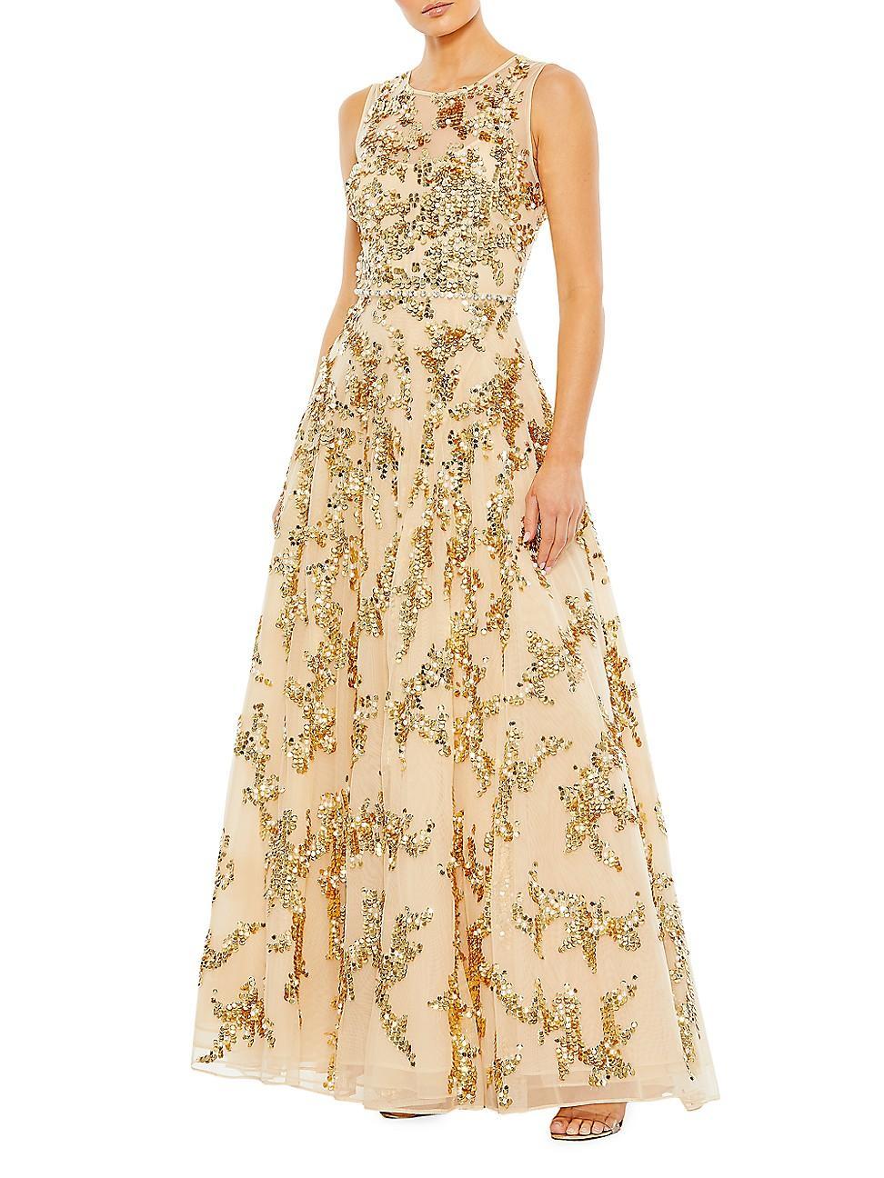 Womens Embellished A-Line Gown Product Image