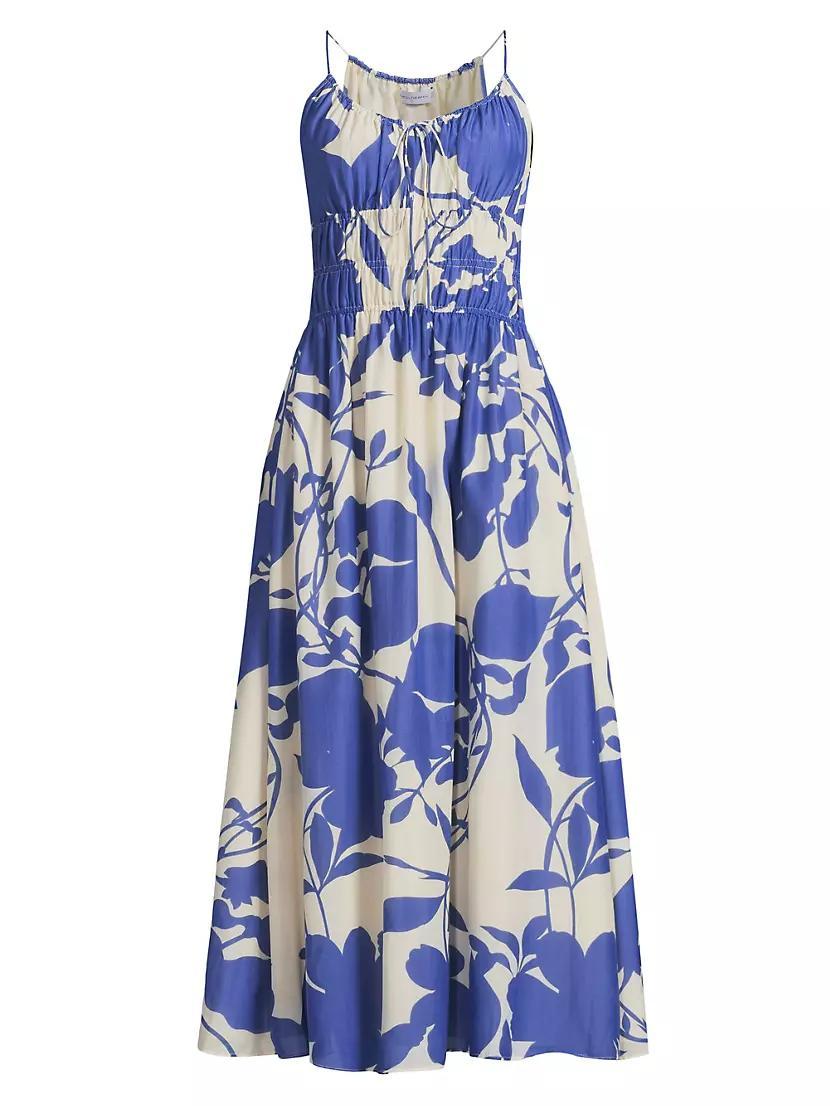 Roma Carinna Floral Silk-Cotton Midi-Dress Product Image