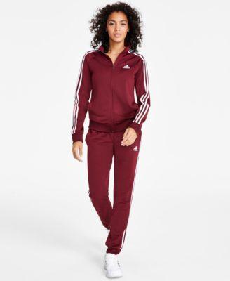 Adidas Womens 3 Stripes Tricot Track Jacket Tapered Track Pants Product Image