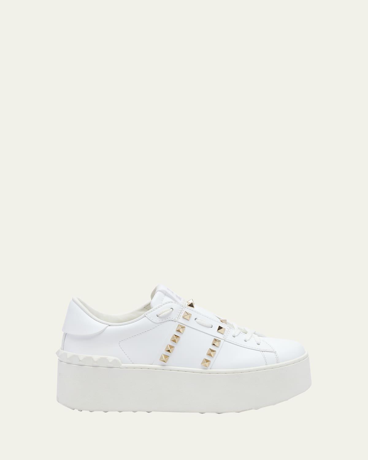 Womens Flatform Rockstud Untitled Sneakers In Calfskin Product Image