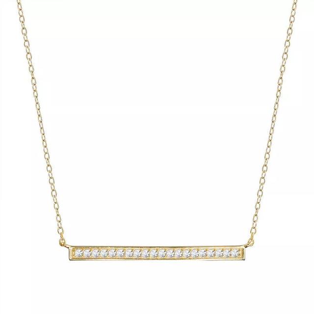 Main and Sterling Gold Over Silver Cubic Zirconia Bar Station Necklace, Womens Gold Tone Product Image