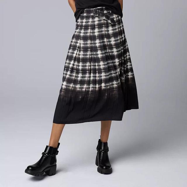 Womens Simply Vera Vera Wang Box Pleat Midi Skirt Product Image