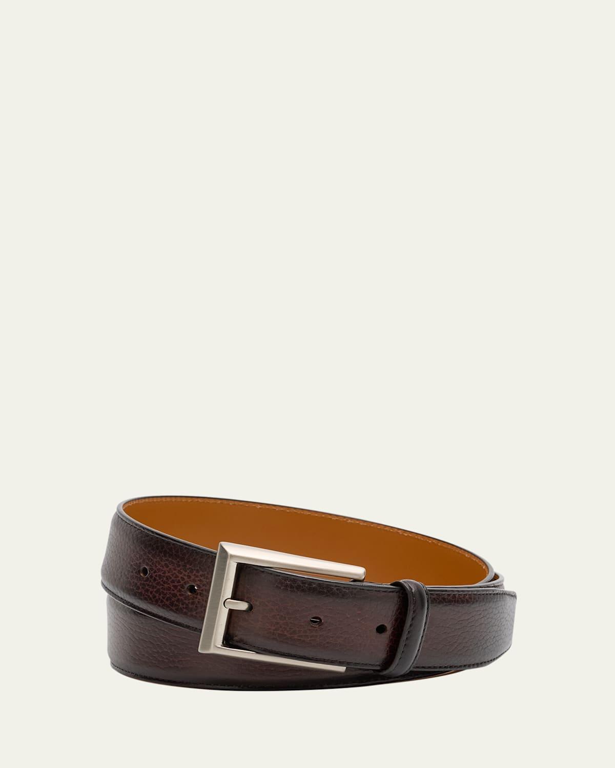 Mens Pebbled Leather Belt Product Image