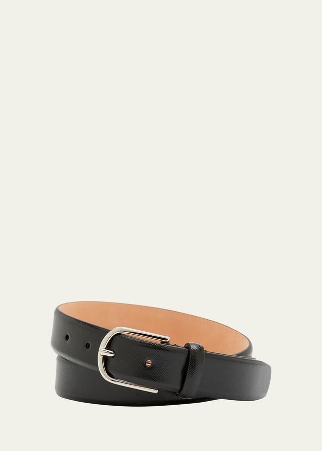 Mens Saffiano Leather Belt, 30mm Product Image