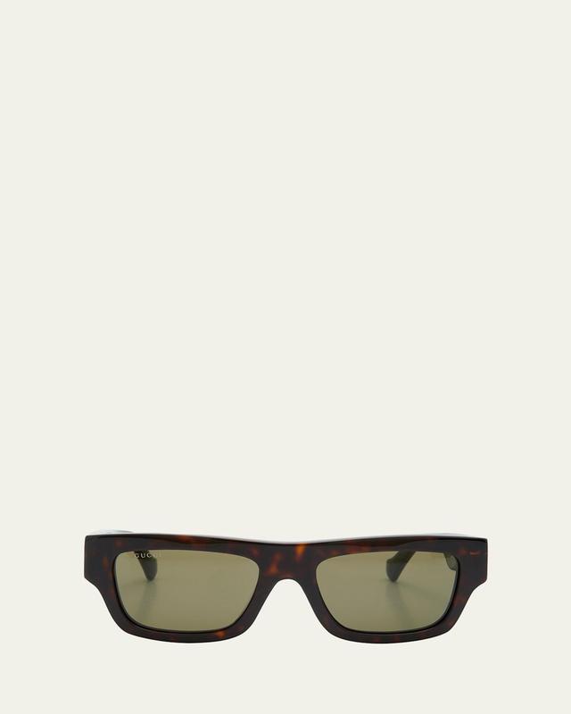 Mens Rectangle Acetate Sunglasses with Logo Product Image