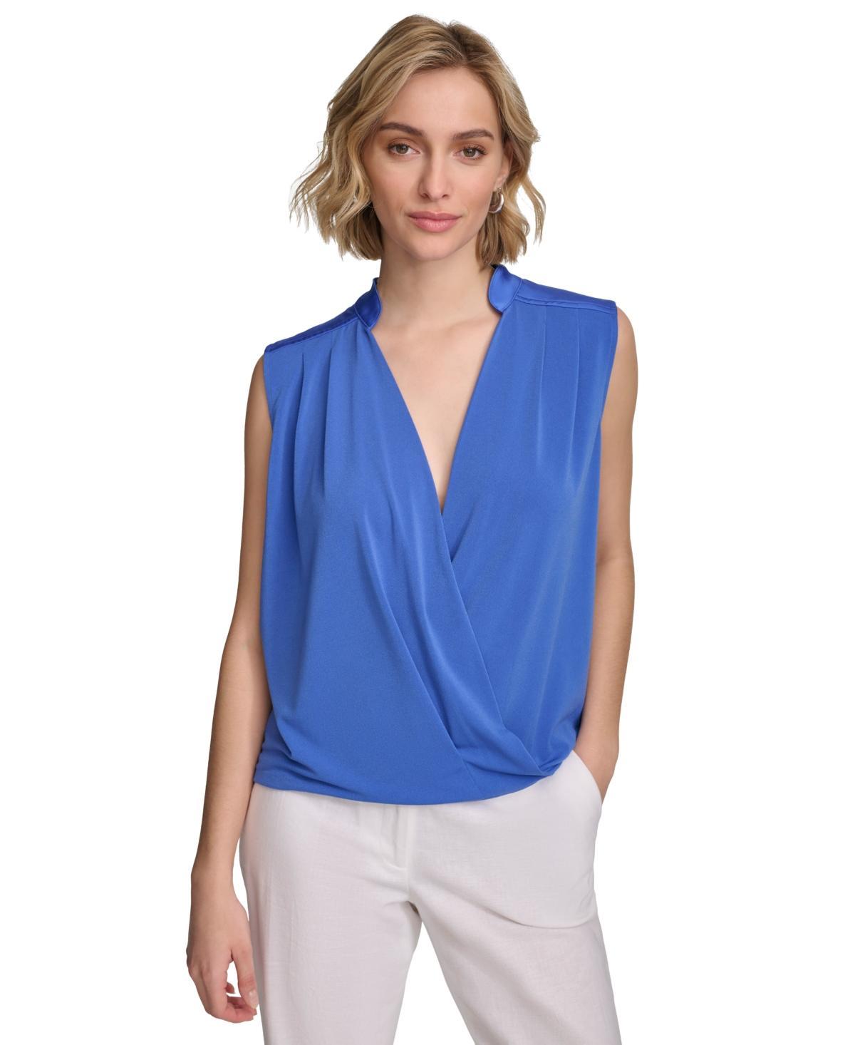 Women's Sleeveless Draped V-Neck Top  Product Image