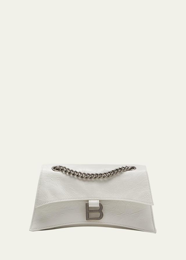 BALENCIAGA Extra Small Crush Shoulder Bag In Optic White Product Image