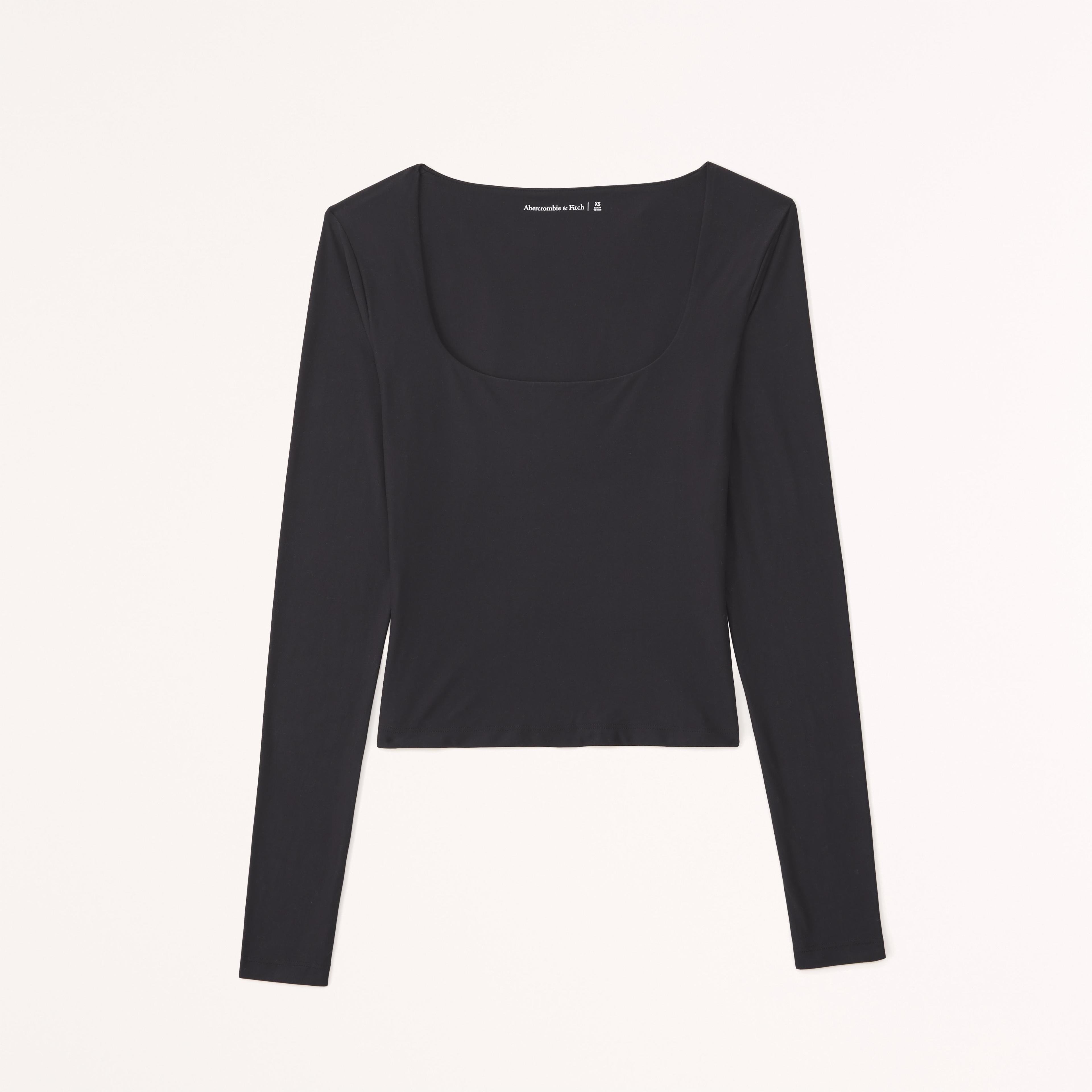 Soft Matte Seamless Long-Sleeve Squareneck Top Product Image