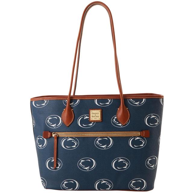 Dooney & Bourke Womens Collegiate Penn State University Coated Cotton Tote Shopping Bag in Navy Product Image