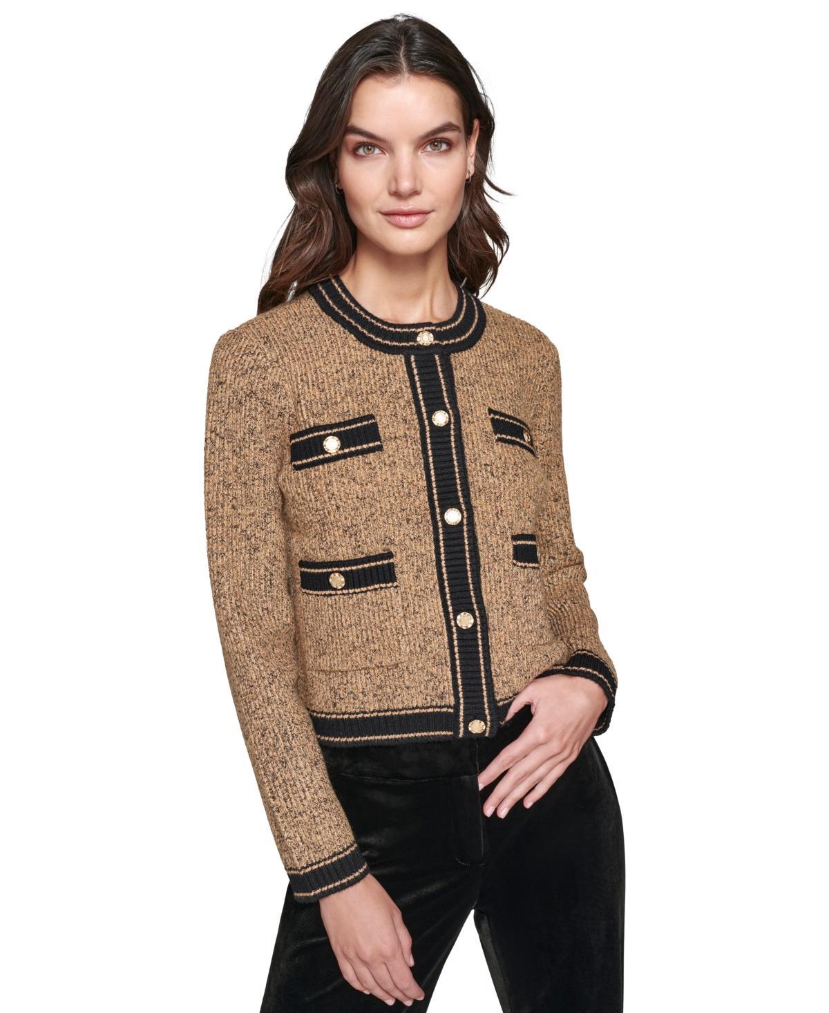 Karl Lagerfeld Paris Womens Shine Tweed Cardigan Product Image